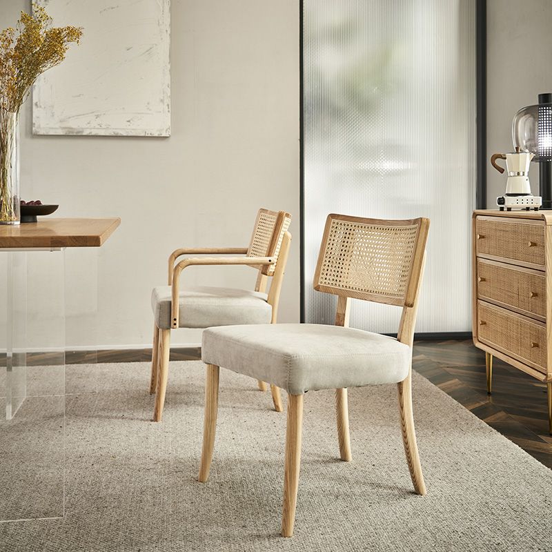 Contemporary Kitchen Dining Chairs Upholstered Chairs with Wood Base