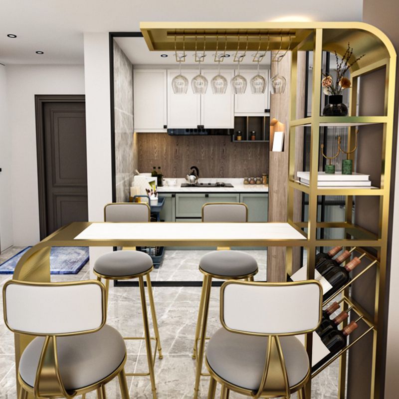 Contemporary Style Rectangle Bar Table Stone Bar Height Table with Storage Clearhalo 'Bar Furniture' 'Bar Tables' 'bar_tables' 'furn' 'furn_bar_tables' 'Furniture' 'Kitchen & Dining Furniture' 1200x1200_b9bc410f-3997-409c-9213-b11de2106215