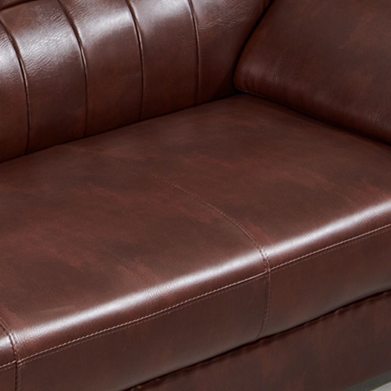 Industrial Biscuit Back Seating Flared Arm Sofa in Dark Brown Clearhalo 'furn' 'furn_sofas' 'Furniture' 'Living Room Furniture' 'Sofa' 'sofas' 1200x1200_b9bc9301-a576-4cdd-a677-c527740a656d