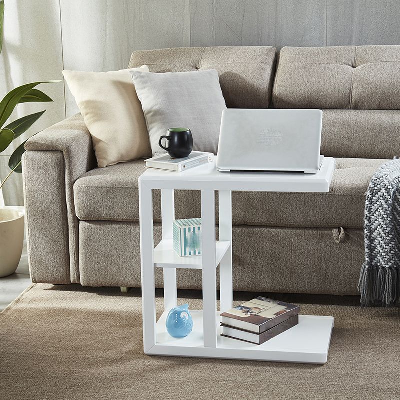 リビングルームのためのモダンなソリッドウッドエンドテーブル長方形のコーナーテーブル