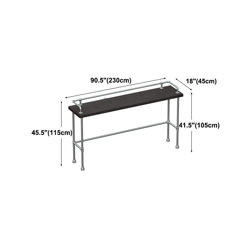 Industrial Wood Pub Table with Rectangle Table Top Silver Trestle Table - 42" H Clearhalo 'Bar Furniture' 'Bar Tables' 'bar_tables' 'furn' 'furn_bar_tables' 'Furniture' 'furniture_bar_tables' 'Kitchen & Dining Furniture' 1200x1200_b9be7807-ddb8-4b65-b959-0b5bb72e51a1