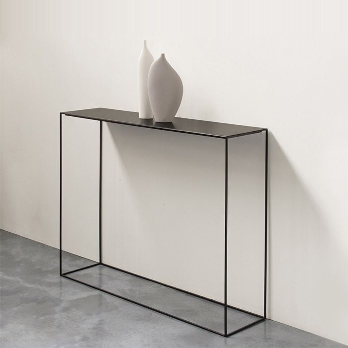 Iron Modern Console Table 31.5-inch Tall End Table with Frame Base Clearhalo 'Console Tables' 'console_tables' 'Entry & Mudroom Furniture' 'furn' 'furn_console_tables' 'Furniture' 1200x1200_b9bf18c4-f908-4d6f-9281-e39d9555dd9e