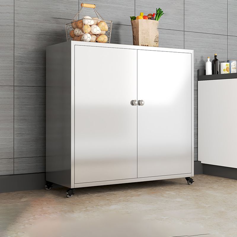 Steel Kitchen Sideboard Cabinet Modern Server Cabinet with Storage for Home Clearhalo 'buffet_sideboard' 'Buffets & Sideboards' 'furn' 'furn_buffet_sideboard' 'Furniture' 'furniture_buffet_sideboard' 'Kitchen & Dining Furniture' 1200x1200_b9bf6b61-900a-44d8-ac89-a7637406081a