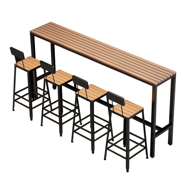 Ensemble de salle à manger de pub extérieur moderne 1/2/5 pièces ensemble de pub à hauteur de comptoir en métal rectangulaire