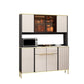 Porte di vetro in pietra di credenza in stile glam Credenza a buffet con armadi e cassetti