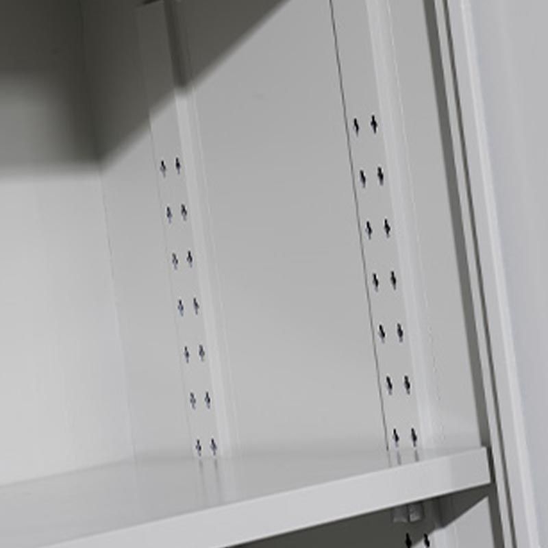 Modern White Storage Cabinet with Hinged Door Metal Cabinet for Bathroom Clearhalo 'Armoires & Wardrobes' 'armoires_wardrobes' 'Bedroom Furniture' 'furn' 'furn_armoires_wardrobes' 'Furniture' 1200x1200_b9c1ba29-aa14-471e-95fa-0e05f7bfc6a6