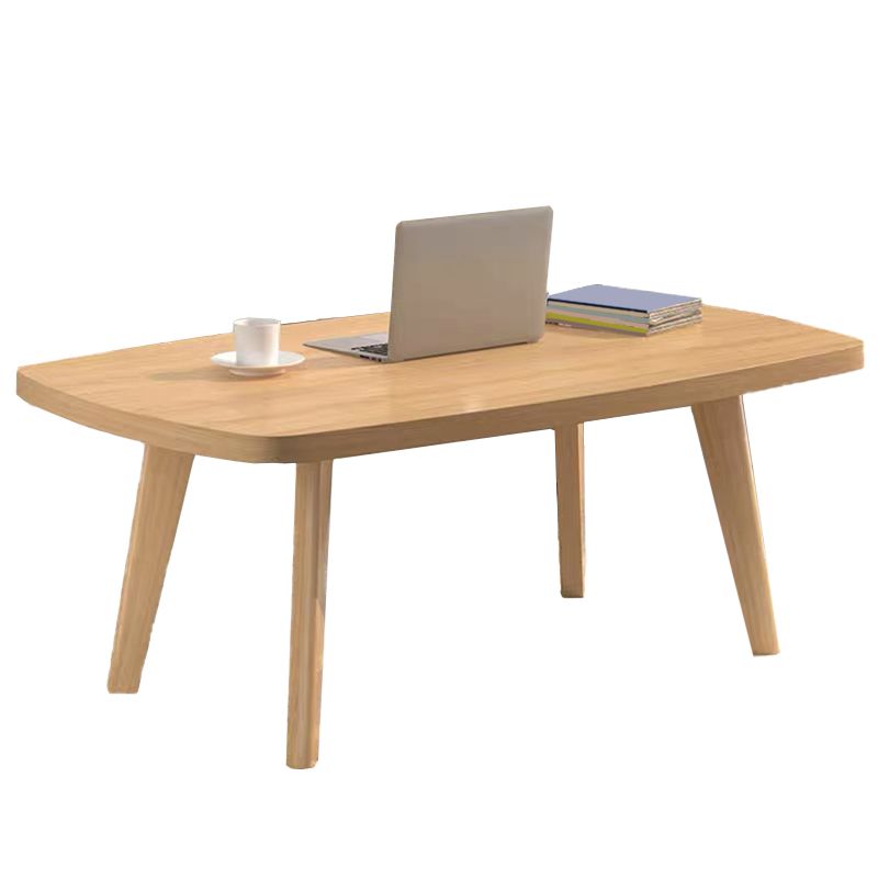 Nordic Style Rectangular 4 Legs Base Solid Wood Table with Storage Rack Coffee Table Clearhalo 'Coffee & Accent Tables' 'Coffee Tables' 'coffee_tables' 'furn' 'furn_coffee_tables' 'Furniture' 'Living Room Furniture' 1200x1200_b9c1c70e-1f2f-4c05-897e-1a97ce8ee814