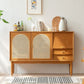 Cajón Pine Wood aparador de estantería ajustable moderna Credenza para sala de estar