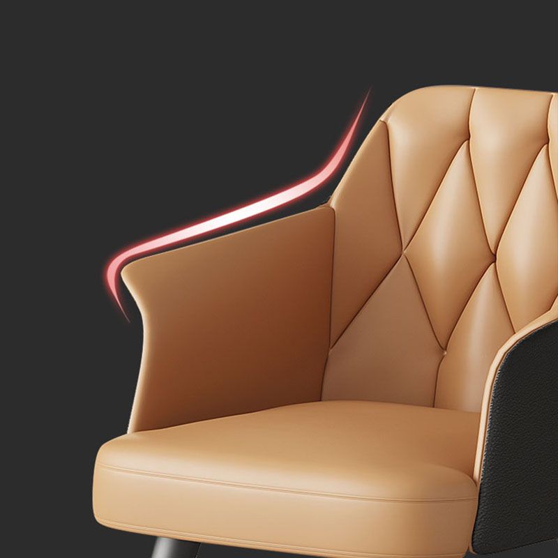 Silla lateral tapizada para el brazo de comedor de metal para uso doméstico