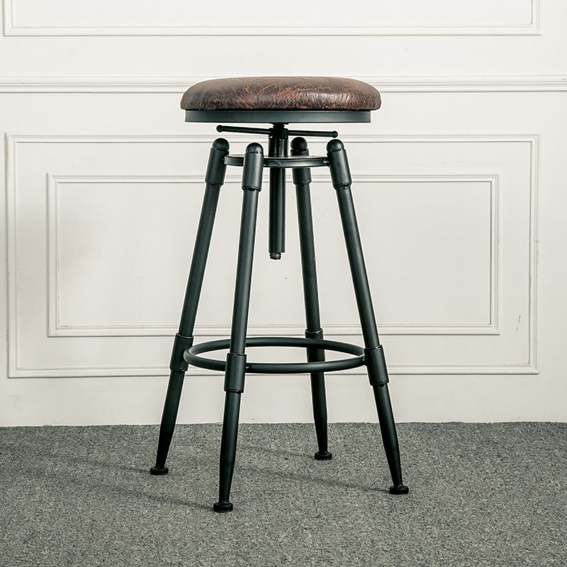 Coffee Shop Bar Stool Footrest Adjustable Height Counter Stool with Iron Legs Clearhalo 'Bar Furniture' 'Bar Stools' 'bar_stools' 'furn' 'furn_bar_stools' 'furniture_bar_stools' 'Kitchen & Dining Furniture' 'kitchen&dining_furn' 'kitchen' 'kitchen_furn' Furniture' 1200x1200_b9c51749-8763-4351-9a23-438e252f2c3d