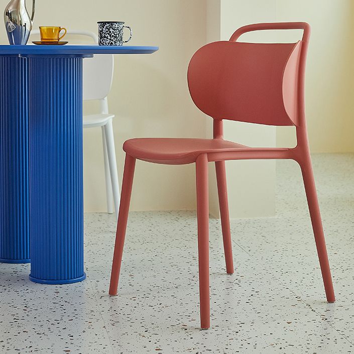 Nordic Style Plastic Dining Chair Open Back Dining Side Chair for Home Use Clearhalo ' kitchen&dining_furn' 'Dining Chairs' 'Dining Tables & Seating' 'dining_chair' 'furn' 'furn_dining_chair' 'Furniture' 'furniture_dining_chair' 'Kitchen & Dining Furniture' 'kitchen' 1200x1200_b9c79c03-ce16-4d2b-a619-d61384660a6a