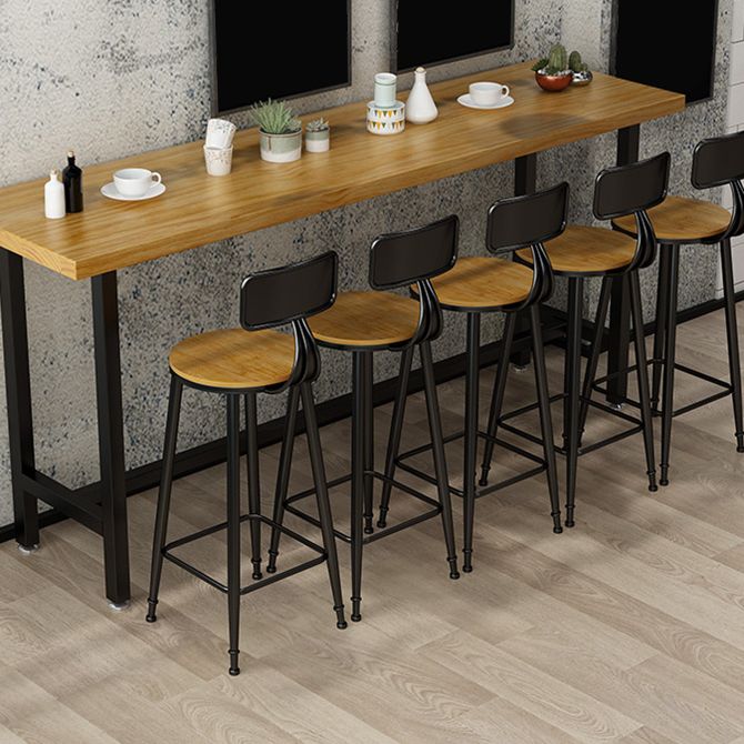 Armless Dining Stool Contemporary Bar Stool with Black Metal Base Clearhalo 'Bar Furniture' 'Bar Stools' 'bar_stools' 'furn' 'furn_bar_stools' 'Furniture' 'Kitchen & Dining Furniture' 1200x1200_b9c7cc31-ed0e-4d1e-b54c-c7c9fe9cf292