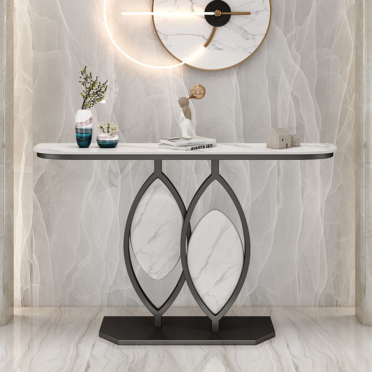 Stone Top Accent Console Table Antique Gold Console Table with Metal Leg Clearhalo 'Console Tables' 'console_tables' 'Entry & Mudroom Furniture' 'furn' 'furn_console_tables' 'Furniture' 1200x1200_b9c8483a-56e0-4cc7-b2e2-75ed2795148c