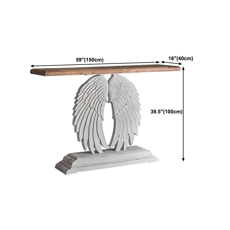 Console di campagna francese Rettangolo piedistagle Console in legno massiccio in difficoltà