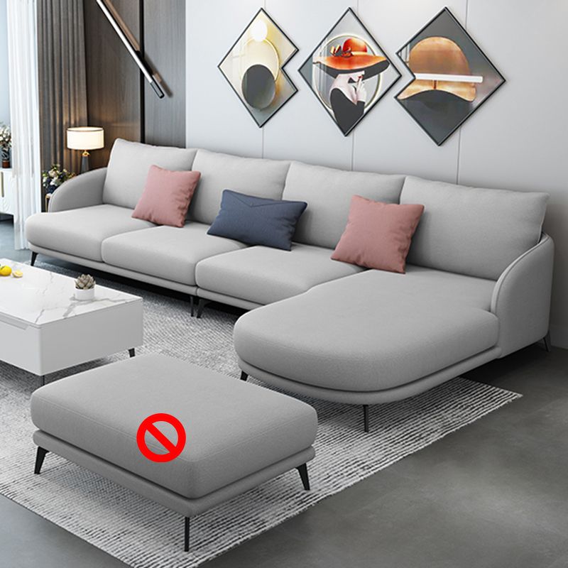 L-Shape Sectional with Sloped Arms and Pillow Back for 4 People
