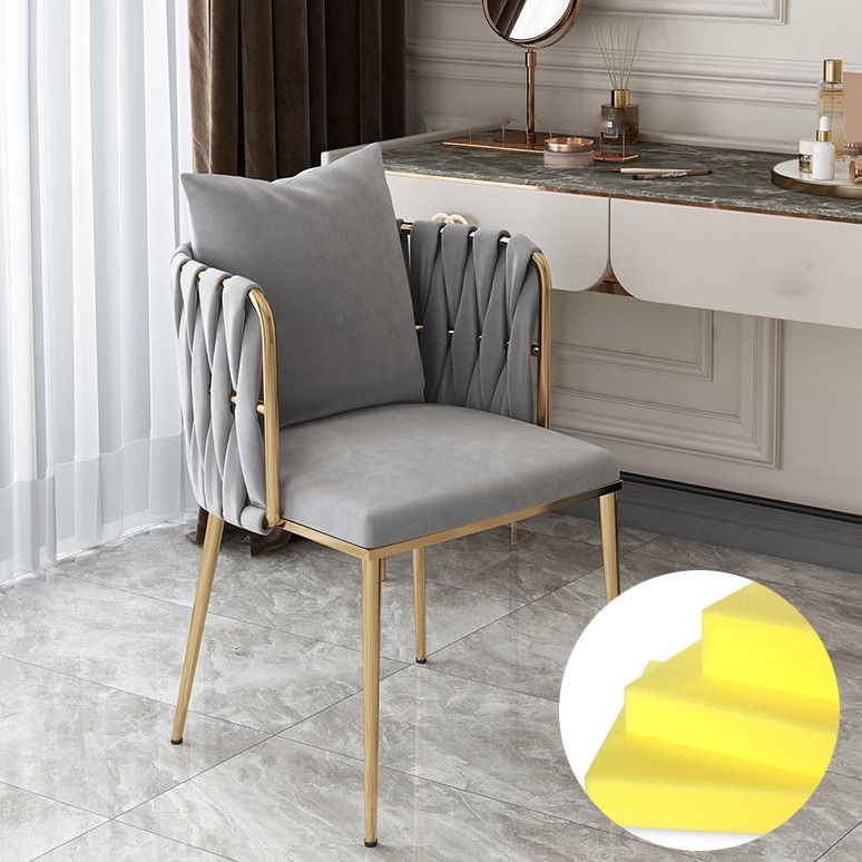 Contemporary Metal Dining Room Chairs Velvet Armless Dining Chairs for Home Use Clearhalo ' kitchen&dining_furn' 'Dining Chairs' 'Dining Tables & Seating' 'dining_chair' 'furn' 'furn_dining_chair' 'Furniture' 'furniture_dining_chair' 'Kitchen & Dining Furniture' 'kitchen' 1200x1200_b9cc6888-518a-4e76-a4ba-ce5224a955fd