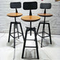 Industrial Metal Barstool Faux Leather Upholstered Counter Stool in Matte Finish