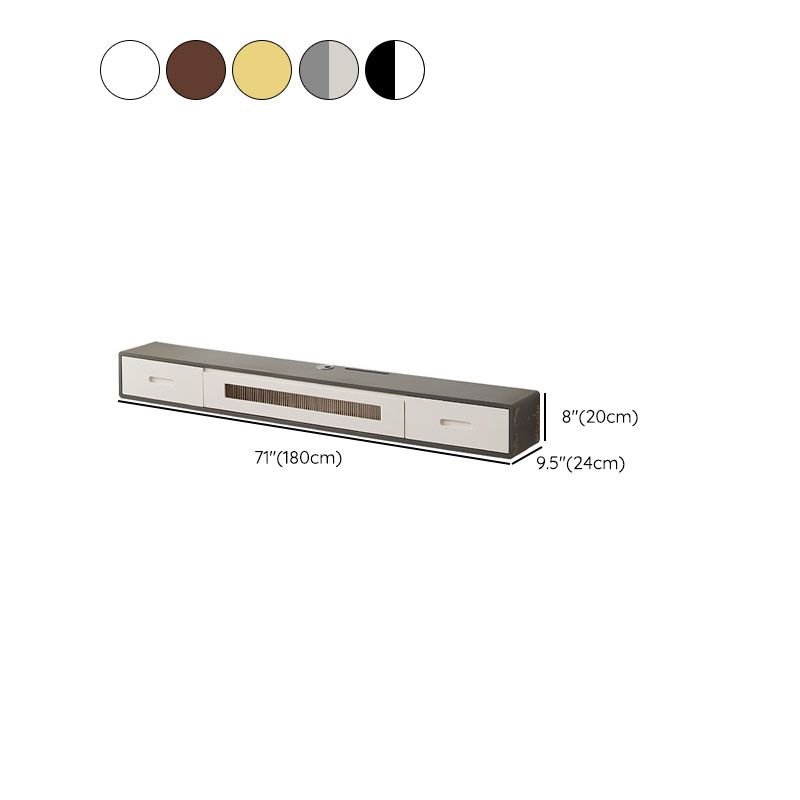 Console TV contemporanea Console multimediale TV in legno massello con cassetti