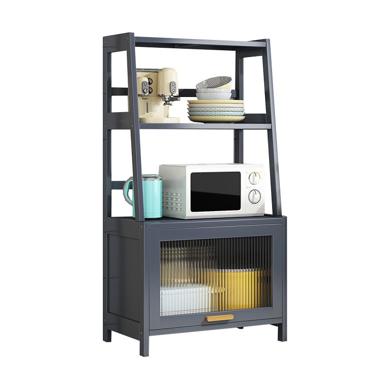 Server da pranzo in bambù grigio 2 ripiani glam buffet server per cucina