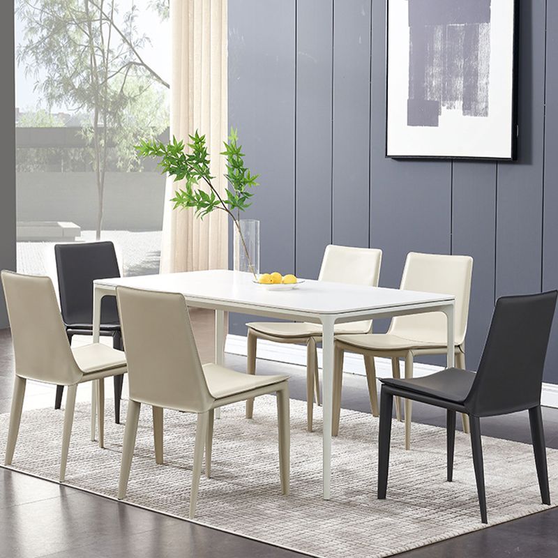 Industrial Leather Dining Chair Armless Side Chairs with Metal Legs for Home Use Clearhalo 'Dining Chairs' 'Dining Tables & Seating' 'dining_chair' 'furn' 'furn_dining_chair' 'Furniture' 'Kitchen & Dining Furniture' 1200x1200_b9cdfcab-230e-4857-9b3f-2f7a259e1544