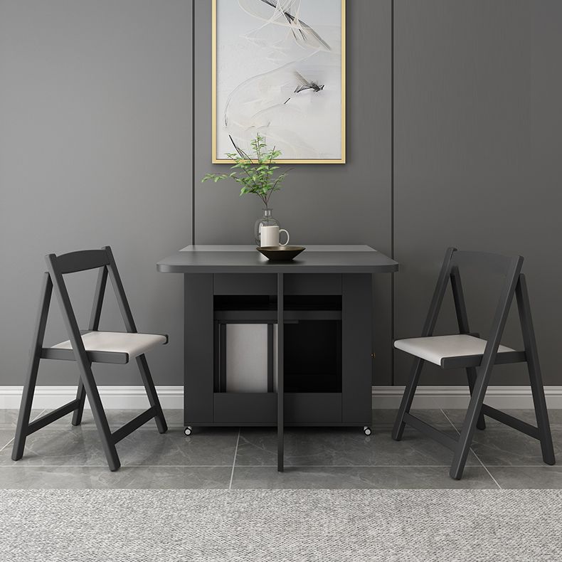 Modern Style Traditional Height Dining Set with Drop Leaf Table and Trestle Base for Home Use Clearhalo 'Dining Room Sets' 'Dining Tables & Seating' 'dining_room_set' 'furn' 'furn_dining_room_set' 'Furniture' 'furniture_dining_room_set' 'Kitchen & Dining Furniture' 'kitchen&dining_furn' 'kitchen' 1200x1200_b9cf59ed-33ac-4495-a00c-cad664d77986