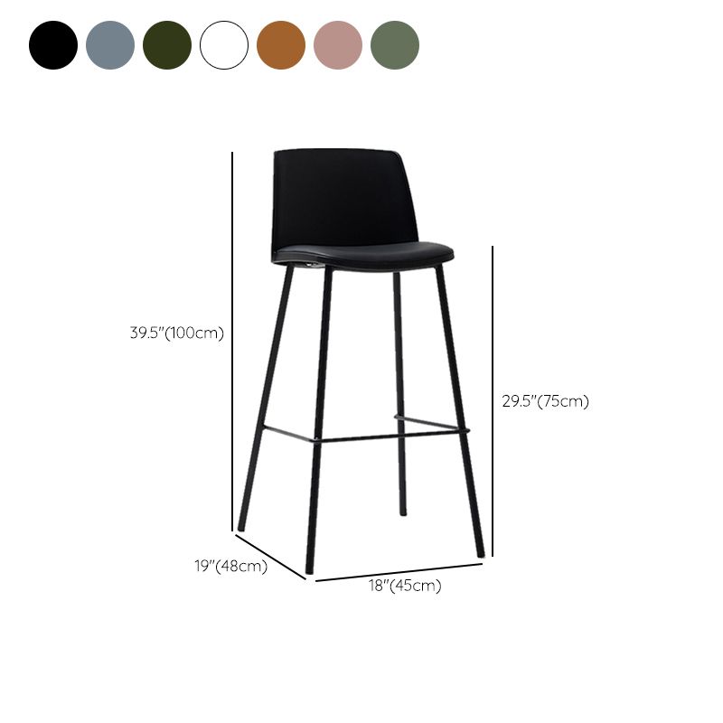 Taburete de bar de cuero de PU de estilo moderno, taburete de bar con asiento cuadrado y patas de metal