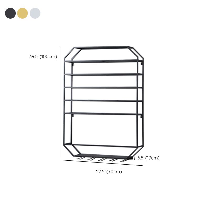 Metal Wall Mounted Wine Rack 27.5"L x 39"H Wine Stemware Holder