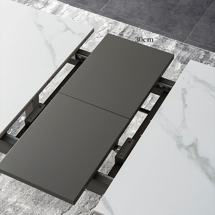 Rechteck Esstisch Set mit grauen Beinen 1/2/5/7 PCs Esseet Set für Zuhause