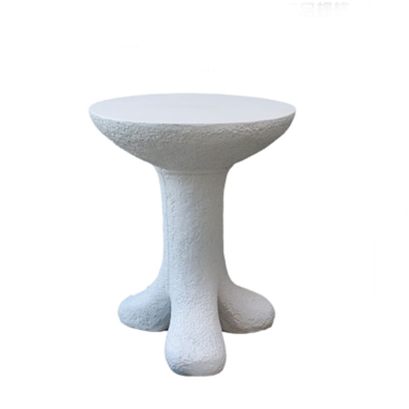 Tavolo d'angolo bianco Tavola unica a 3 gambe, 19,7 "w x 19,7" d x 24 "h