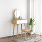 1/4-Drawer Wooden Vanity Makeup Table Set Vanity Stool - 53.15" H Clearhalo 'Bedroom Furniture' 'furn' 'furn_makeup_vanities' 'Furniture' 'Makeup Vanities' 'makeup_vanities' 1200x1200_b9d42a0b-0b46-4d31-b077-fd509368c2c2