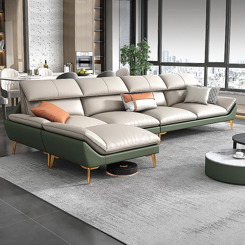 38.18" Tall Faux leather Contemporary Sectional Stain-Resistant Sectional Clearhalo 'furn' 'furn_sectionals' 'Furniture' 'Living Room Furniture' 'Sectionals' 1200x1200_b9d57895-0f62-484c-a834-e856ffbf4d8e