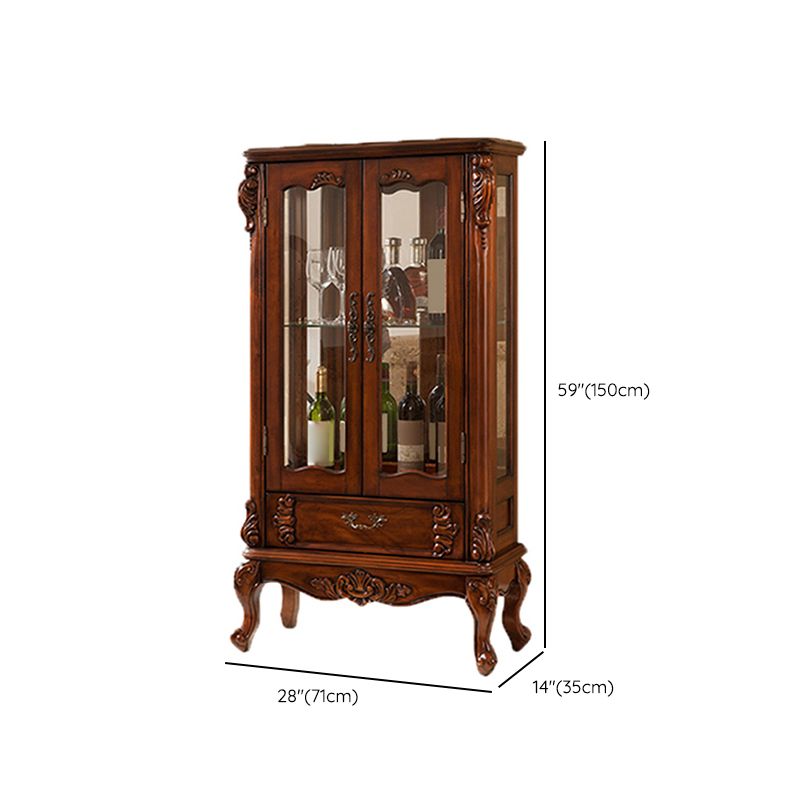Traditional Birch Curio Cabinet Glass Doors Hutch Buffet with Doors Clearhalo 'Display & China Cabinets' 'display_china_cabinets' 'furn' 'furn_display_china_cabinets' 'Furniture' 'Kitchen & Dining Furniture' 1200x1200_b9d70c1a-f842-4396-bcb0-dbde5626927d