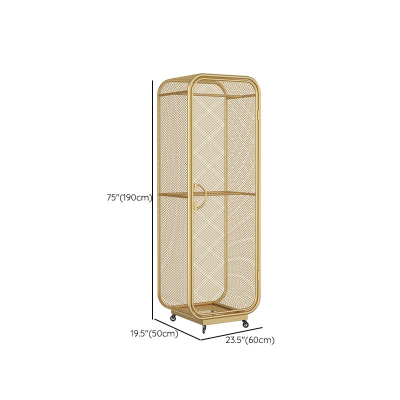 Metal Storage Cabinet Industrial Wardrobe Armoire with Garment Rod Clearhalo 'Armoires & Wardrobes' 'armoires_wardrobes' 'Bedroom Furniture' 'furn' 'furn_armoires_wardrobes' 'Furniture' 1200x1200_b9d79822-d103-42af-9250-3e231486ec96