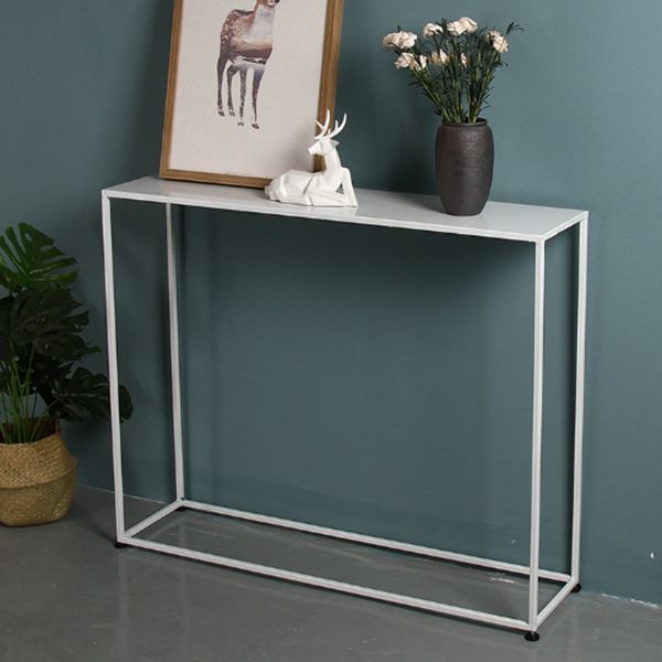 Iron Rectangle Console Table Modern Frame Base Accent Table for Hall