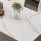 Set da tavolo da pranzo rettangolare glam 1/2/5/7 pezzi Dinette set con top in pietra sinterizzata bianca