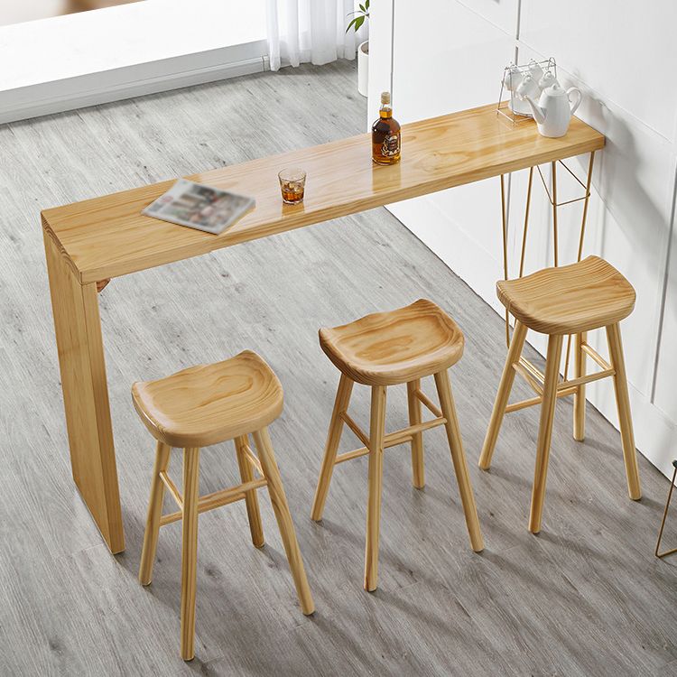 Light Brown Industrial Style Bar Table Pine Wood Milk Tea Shop Casual Bar Table Clearhalo 'Bar Furniture' 'Bar Tables' 'bar_tables' 'furn' 'furn_bar_tables' 'Furniture' 'furniture_bar_tables' 'Kitchen & Dining Furniture' 1200x1200_b9d86bbd-df42-43f8-bb64-2e72b2d14205