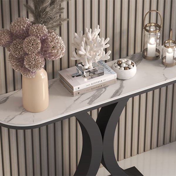 Stone Modern Console Tabla 1-plataforma 31.5 "Mesa de acento de altura para Hall