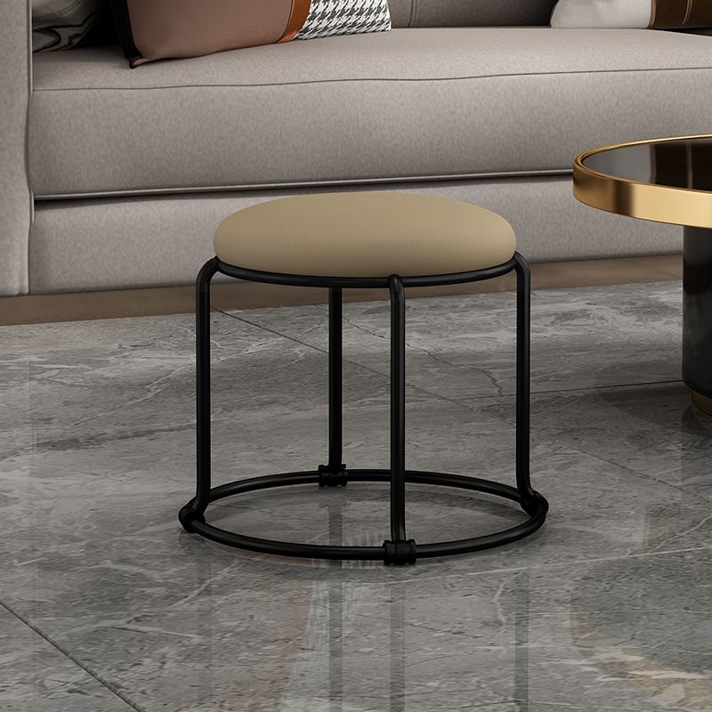 Tessuto ottomano contemporaneo Tessuto in metallo imbottito Terra di colore solido Ottoman