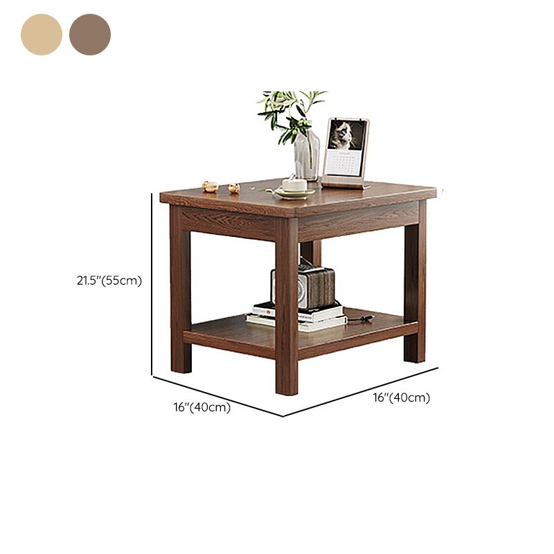 Mesa de esquina moderna de 4 patas Mesa al final del sofá de madera maciza con almacenamiento
