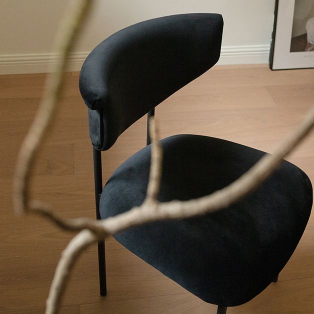 Nordic Armless Backrest Cushion Chair with Metal Legs for Dining Room Clearhalo 'Dining Chairs' 'Dining Tables & Seating' 'dining_chair' 'furn' 'furn_dining_chair' 'Furniture' 'Kitchen & Dining Furniture' 1200x1200_b9dabb0a-c6a5-419d-b501-178a9f2806e1