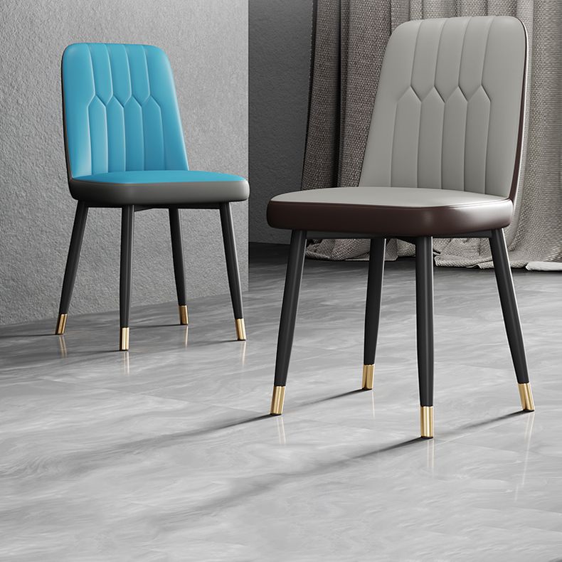 Scandinavian Style Metal Dining Chair Dining Room Armless Solid Back Chair Clearhalo ' kitchen&dining_furn' 'Dining Chairs' 'Dining Tables & Seating' 'dining_chair' 'furn' 'furn_dining_chair' 'Furniture' 'furniture_dining_chair' 'Kitchen & Dining Furniture' 'kitchen' 1200x1200_b9dac511-8a59-4299-a1a4-82d926329a01