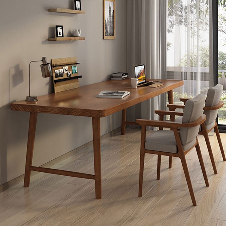 Contemporary Sled Office Desk Natural Solid Wood Writing Desk Clearhalo 'furn' 'furn_office_desk' 'Furniture' 'Office Desks' 'Office Furniture' 'office_desk' 1200x1200_b9daf00d-d34f-42b8-8228-5fd5c18d6681