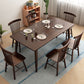Contemporary Rectangle Dining Table Rubberwood Solid Wood Table with 4 Legs for Home Kitchen Dinner Clearhalo ' dining_table' 'Dining Tables & Seating' 'Dining Tables' 'furn' 'furn_dining_table' 'Furniture' 'furniture_dining_table' 'Kitchen & Dining Furniture' 'kitchen&dining_furn' 'kitchen' 'kitchen_dining_table' 1200x1200_b9db34cd-15a9-43fa-b4f8-bcd2c8a213c1