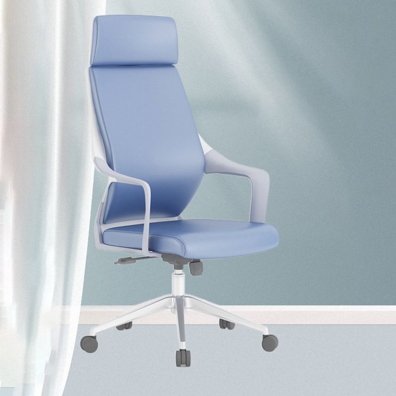 Chaise de bureau moderne en maille/cuir, chaise de conférence à dossier haut avec roulettes
