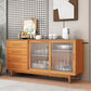 Twee deuren vier laden Sideboard Bruin 32-inch hoogtebuffettafel voor woonkamer
