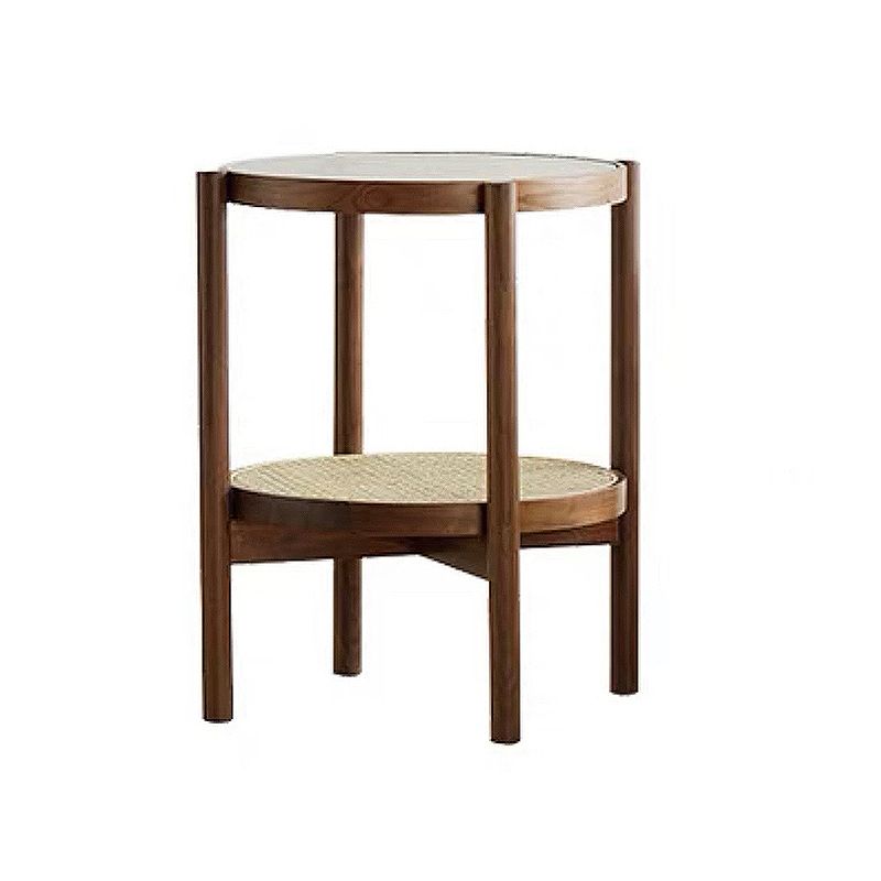 4 Legs Bunching Table with Solid Wood Base Round Coffee Table with Tempered Glass Top Clearhalo 'Coffee & Accent Tables' 'Coffee Tables' 'coffee_tables' 'furn' 'furn_coffee_tables' 'Furniture' 'Living Room Furniture' 1200x1200_b9e057ed-60b2-4e19-ad8f-558181d79c84