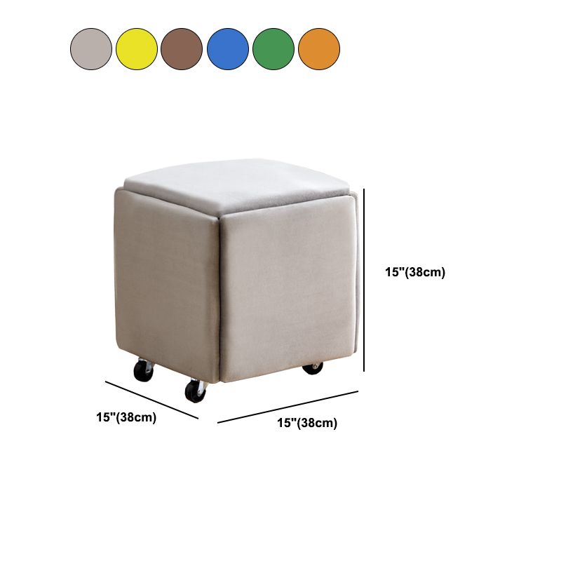 Modern Plain Boucle Ottoman Velvet Square with Storage Target Pouf Clearhalo 'furn' 'furn_ottomans_poufs' 'Furniture' 'Living Room Furniture' 'Ottomans & Poufs' 'ottomans_poufs' 1200x1200_b9e1c8ed-ea61-4a5c-90a8-b023a0e628cc