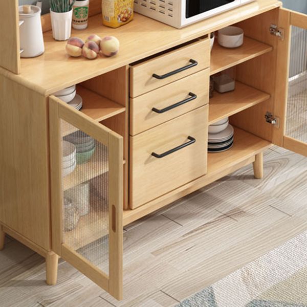 Rubber Wood Dining Server Contemporary Living Room Sideboard with Door Clearhalo 'buffet_sideboard' 'Buffets & Sideboards' 'furn' 'furn_buffet_sideboard' 'Furniture' 'Kitchen & Dining Furniture' 1200x1200_b9e24405-59d0-40e6-a900-e71e842da190