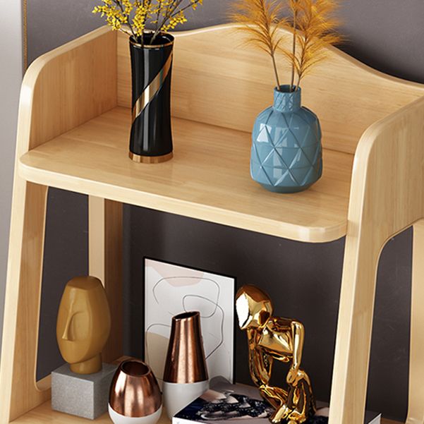 Ladder Bookcase Contemporary Wooden 2 Shelves Bookshelf with Drawers