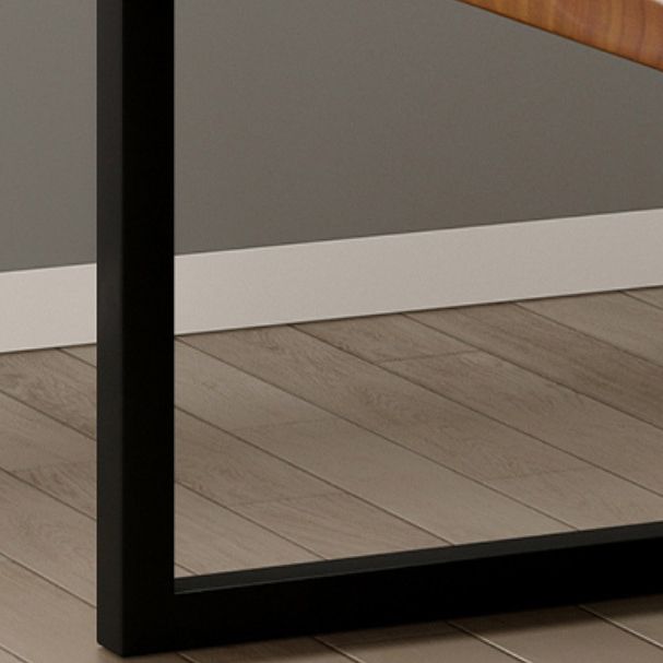 Rectangular Solid Wood Desk with Pine Wood Top and Black Legs Clearhalo 'Furniture' 'furniture_office_desk' 'Office Desks' 'Office Furniture' 'office_desk' 1200x1200_b9e35635-235e-4b3e-abca-7081f9f6b9cd